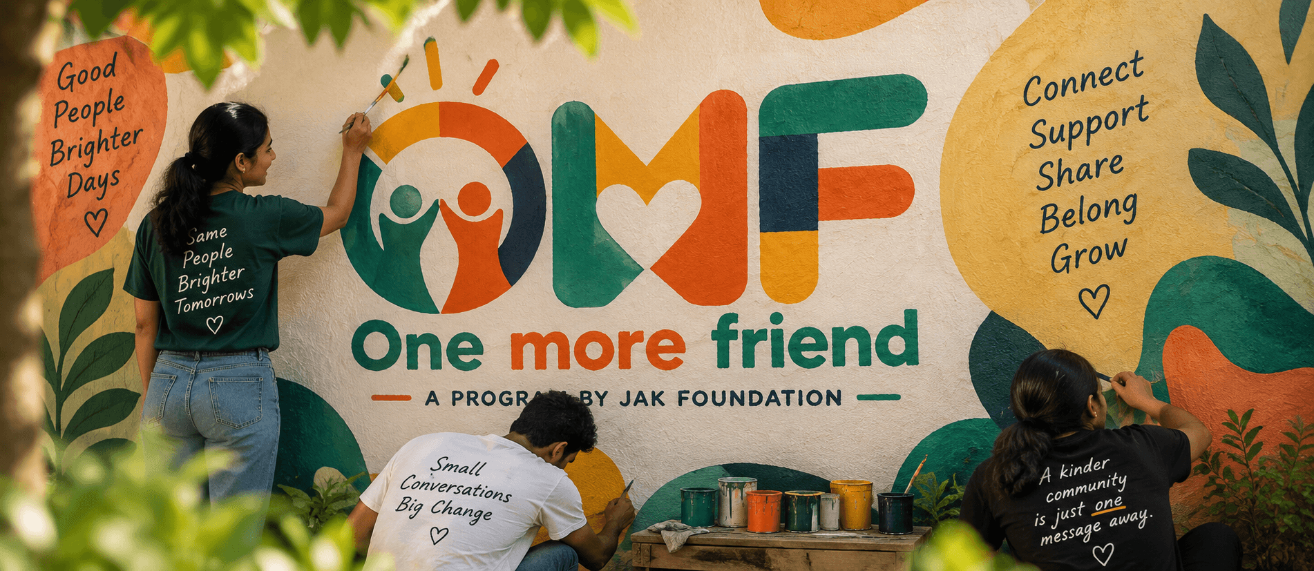 Friends sharing a conversation in a welcoming community space